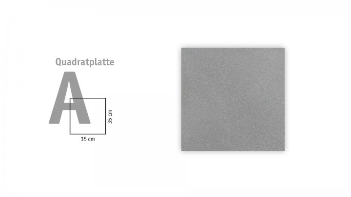 BERLINER PLATTE Grau Unbehandelt, 35 x 35 x 5 cm